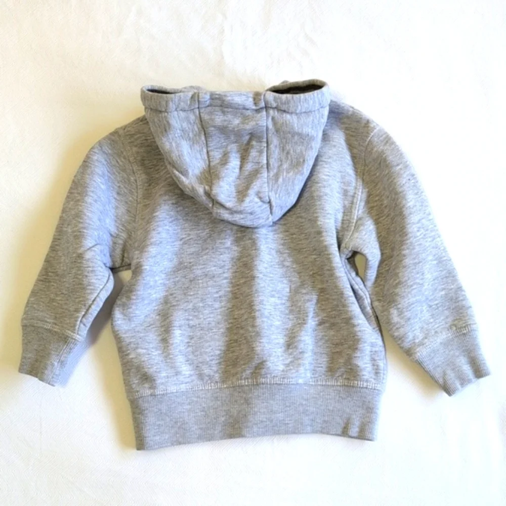 next uk comfy neutral gray zip-up hoodie sweatshirt 12-18 months baby boy - Picture 5 of 5